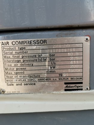 مشخصات فنی کمپرسور اویل فری/بدون روغن اطلس کوپکو ZR 4 - 55
