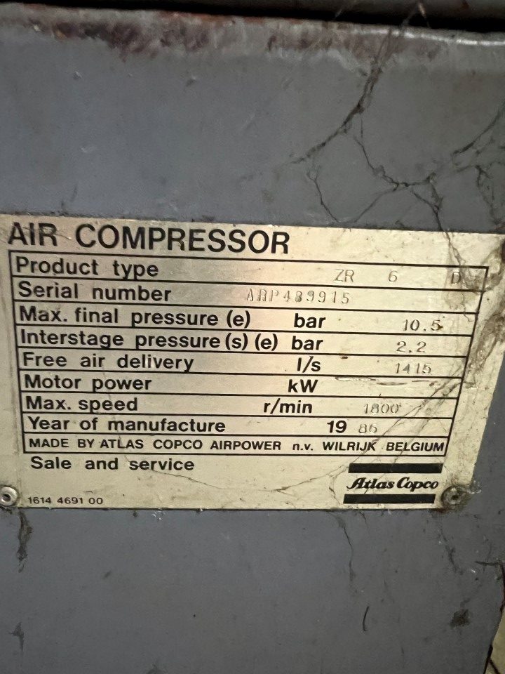 پلاک کمپرسور اطلس کوپکو ZR 6